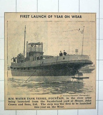 1939 Sunderland Launch John Crown Hm Water Tank Vessel Fountain.jpg